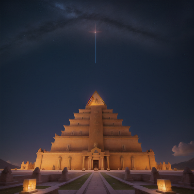 Image For Post Anime, stars, alien, pyramid, temple, magic wand, HD, 4K, AI Generated Art