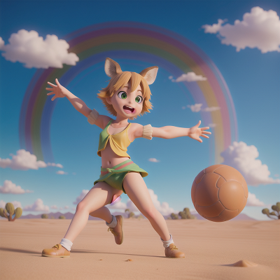 Image For Post Anime, dancing, kangaroo, desert, rainbow, ogre, HD, 4K, AI Generated Art