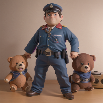 Image For Post Anime, bear, police officer, knight, musician, map, HD, 4K, AI Generated Art