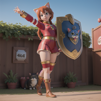 Image For Post Anime, circus, shield, camera, cat, knight, HD, 4K, AI Generated Art