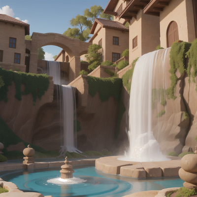 Image For Post Anime, fountain, witch, waterfall, joy, sandstorm, HD, 4K, AI Generated Art