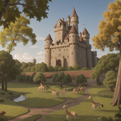 Image For Post Anime, giraffe, forest, farm, medieval castle, helicopter, HD, 4K, AI Generated Art