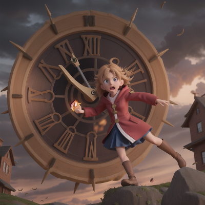 Image For Post Anime, fighting, clock, wind, hail, wizard, HD, 4K, AI Generated Art