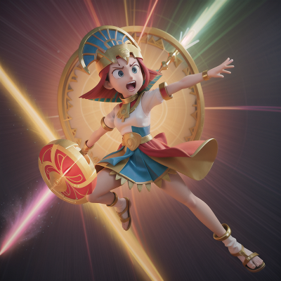 Image For Post Anime, joy, pharaoh, rainbow, anger, energy shield, HD, 4K, AI Generated Art