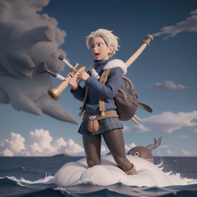 Image For Post Anime, storm, whale, monkey, bagpipes, yeti, HD, 4K, AI Generated Art