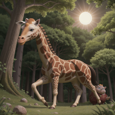 Image For Post Anime, forest, princess, ogre, solar eclipse, giraffe, HD, 4K, AI Generated Art