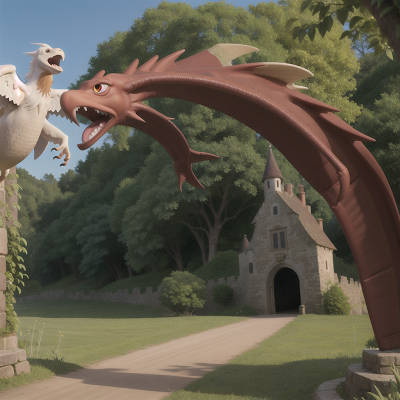 Image For Post Anime, pterodactyl, medieval castle, enchanted forest, farm, ghost, HD, 4K, AI Generated Art