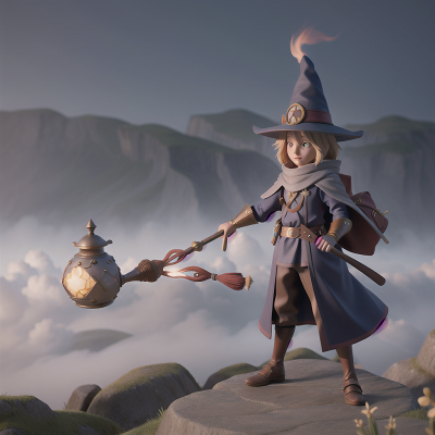 Image For Post Anime, wizard's hat, teacher, fog, wind, knight, HD, 4K, AI Generated Art