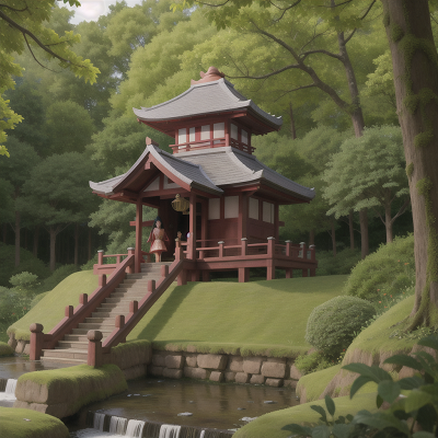Image For Post Anime, geisha, troll, forest, castle, crystal, HD, 4K, AI Generated Art