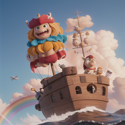 Image For Post Anime, zebra, pirate, griffin, rainbow, airplane, HD, 4K, AI Generated Art
