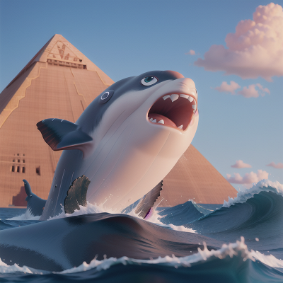 Image For Post Anime, whale, bravery, tsunami, pyramid, singing, HD, 4K, AI Generated Art