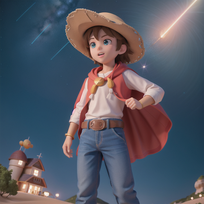 Image For Post Anime, crystal, beach, cowboys, meteor shower, hero, HD, 4K, AI Generated Art