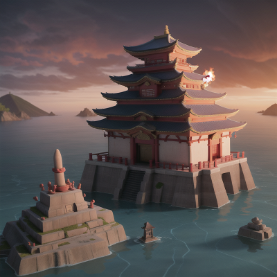Image For Post Anime, anger, underwater city, temple, ninja, tsunami, HD, 4K, AI Generated Art