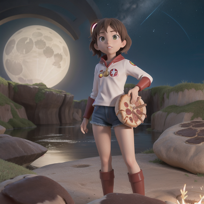 Image For Post Anime, drought, pizza, space, bravery, moonlight, HD, 4K, AI Generated Art
