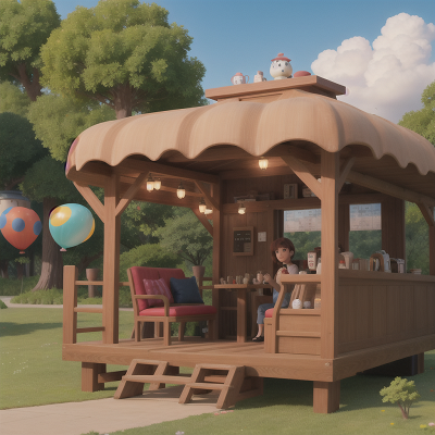 Image For Post Anime, holodeck, park, whale, balloon, coffee shop, HD, 4K, AI Generated Art