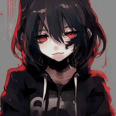 Image For Post | Focus on the melancholic eyes of an emo anime character, strong shadows and vibrant colors. iconic emo pfp anime - [Emo Pfp Anime Gallery](https://hero.page/pfp/emo-pfp-anime-gallery)