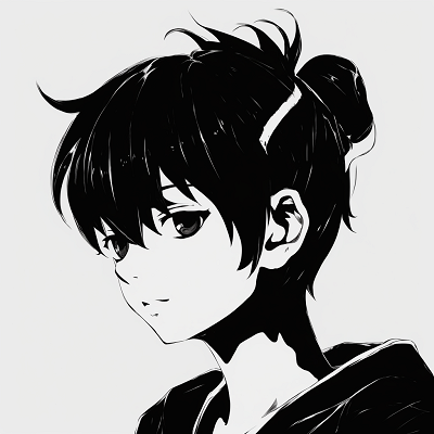 Image For Post | Anime male figure silhouetted against a stark white background, employing minimalistic style. anime profile picture black and white male - [Anime Profile Picture Black and White](https://hero.page/pfp/anime-profile-picture-black-and-white)