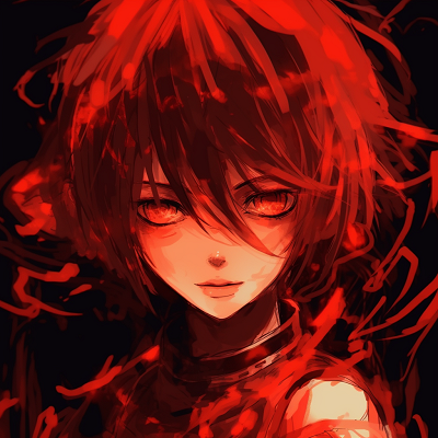 Image For Post | Anime character enveloped in a glowing scarlet aura, dynamic composition and bold lines. animated red anime pfp - [Red Anime PFP Compilation](https://hero.page/pfp/red-anime-pfp-compilation)