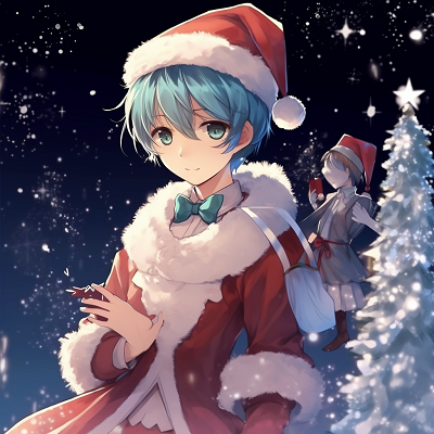 Image For Post | Full body view of Miku in her Christmas dress, featuring frills and bows. christmas anime pfp - [anime christmas pfp optimized space](https://hero.page/pfp/anime-christmas-pfp-optimized-space)