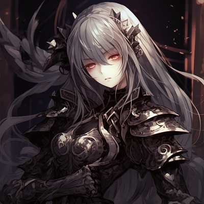 Image For Post | A stylized helmet of a Gothic anime knight, highly detailed with metallic and shadowy tones. enthralling gothic anime pfp - [Gothic Anime PFP Gallery](https://hero.page/pfp/gothic-anime-pfp-gallery)