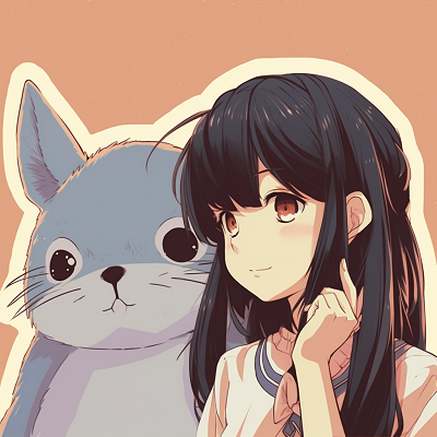 Image For Post | Profile view of Totoro and Satsuki, pastel colors and soft shading. aesthetically pleasing anime pfp matching - [anime pfp matching concepts](https://hero.page/pfp/anime-pfp-matching-concepts)