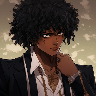 Image For Post | Detailed expression of a black anime character deep in thought, with emphasis on the eyes. alluring black anime boy characters pfp - [Amazing Black Anime Characters pfp](https://hero.page/pfp/amazing-black-anime-characters-pfp)