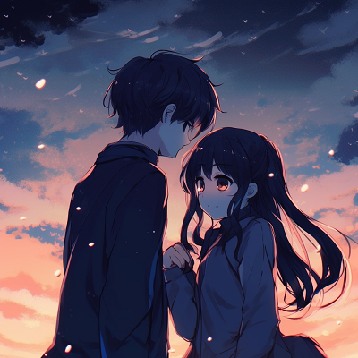 Image For Post | Engaged anime couple with rings, noticeable accessories and loving dynamics. unforgettable looking: cute matching anime pfp for engaged couples - [Boosted Selection of Matching Anime PFP for Couples](https://hero.page/pfp/boosted-selection-of-matching-anime-pfp-for-couples)