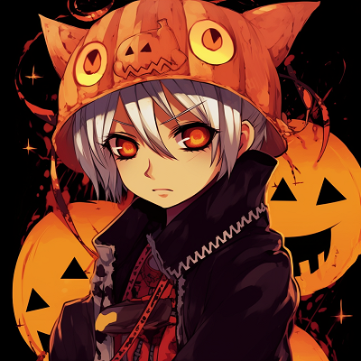 Image For Post | Naruto with menacing eyes and a pumpkin headband, bold colors and distinct linework. anime themed halloween pfp - [Anime Halloween PFP Collections](https://hero.page/pfp/anime-halloween-pfp-collections)