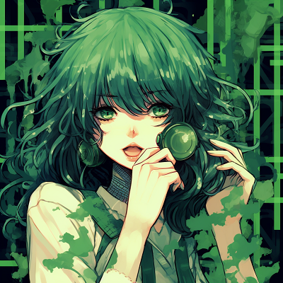Image For Post | Profile of a green-haired anime girl reflecting vibrancy, iconized with prominent shading and detailed linework green anime pfp vibrant designs - [Green Anime PFP Universe](https://hero.page/pfp/green-anime-pfp-universe)