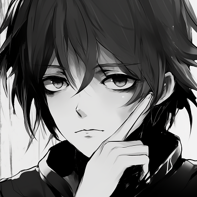 Image For Post | Detailed line work of an anime character, showcasing complex hair and expressive eyes. unique anime black and white pfp - [anime black and white pfp collection](https://hero.page/pfp/anime-black-and-white-pfp-collection)