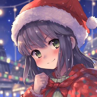 Image For Post | Close-up of an anime girl with a Christmas theme, emphasis on her expressive eyes and festive decorations. anime girl christmas pfp - [christmas pfp anime](https://hero.page/pfp/christmas-pfp-anime)
