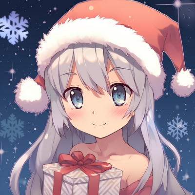 Image For Post | Smiling anime character dressed in a Santa outfit, bold outlines and warm colors. cute christmas anime pfp - [christmas anime pfp](https://hero.page/pfp/christmas-anime-pfp)