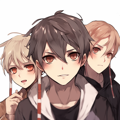 Image For Post | Profile view of three anime boys, highlighting unique hair styles and color gradients. anime pfp boy trio pfp for discord. - [Anime Trio PFP](https://hero.page/pfp/anime-trio-pfp)
