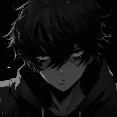 Image For Post | An anime character engulfed in shadows, sharp lines and striking eyes. unique black pfp anime pfp for discord. - [Black PFP Anime Collections](https://hero.page/pfp/black-pfp-anime-collections)