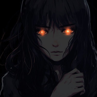 Image For Post | Portrait of a girl in dark, her glowing eyes and the spectral light creating a mysterious aura. illustrated dark aesthetic pfp pfp for discord. - [Dark Aesthetic PFP Collection](https://hero.page/pfp/dark-aesthetic-pfp-collection)
