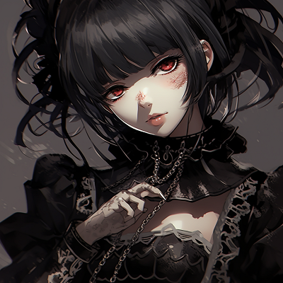 Image For Post | Anime picture adopting gothic lolita style, featuring doll-like appearance with elaborate frills and laces. preparing goth anime girl pfp pfp for discord. - [Goth Anime Girl PFP](https://hero.page/pfp/goth-anime-girl-pfp)