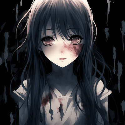 Image For Post | Terror-stricken anime girl, deep shadows and highly detailed hair strands giving off a sense of dread. conceptual ideas for scary anime pfp pfp for discord. - [Scary Anime PFP Collection](https://hero.page/pfp/scary-anime-pfp-collection)