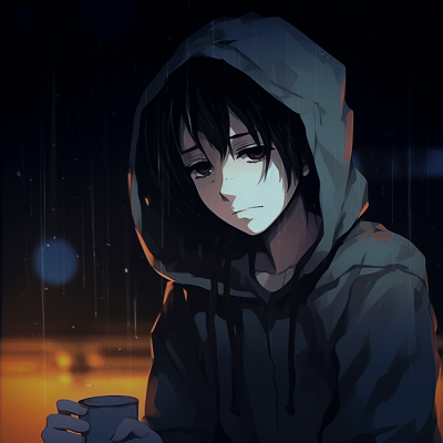 Image For Post | Anime character in a saddened state with a rainy environment, with subdued tones and smooth textures. anime depressed pfp: unique variants pfp for discord. - [Anime Depressed PFP Collection](https://hero.page/pfp/anime-depressed-pfp-collection)