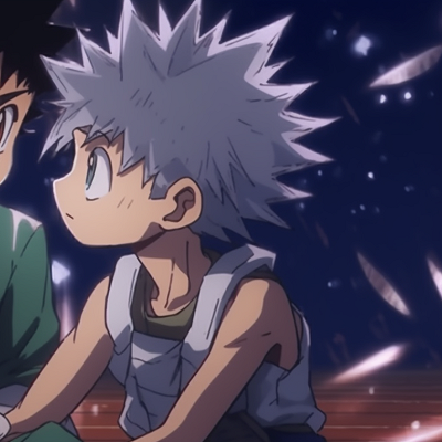 Image For Post | Gon and Killua sitting together under a starry backdrop, soft lighting and peaceful expressions. gon and killua matching pfp gif pfp for discord. - [gon and killua matching pfp, aesthetic matching pfp ideas](https://hero.page/pfp/gon-and-killua-matching-pfp-aesthetic-matching-pfp-ideas)