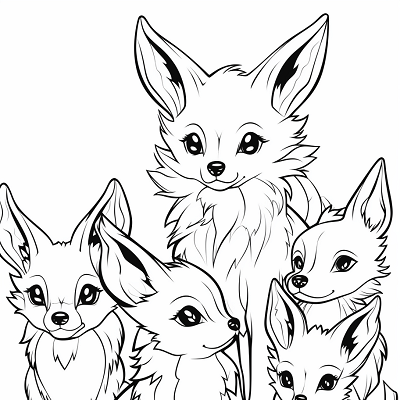 Image For Post | Playful representation of Eevee’s evolutions; graceful outlines. printable coloring page, black and white, free download - [Eevee Evolutions Coloring Sheet Pokemon Pages, Adult & Kids Fun](https://hero.page/coloring/eevee-evolutions-coloring-sheet-pokemon-pages-adult-and-kids-fun)
