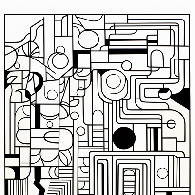 Image For Post Curious Geometry Abstract Designs - Printable Coloring Page