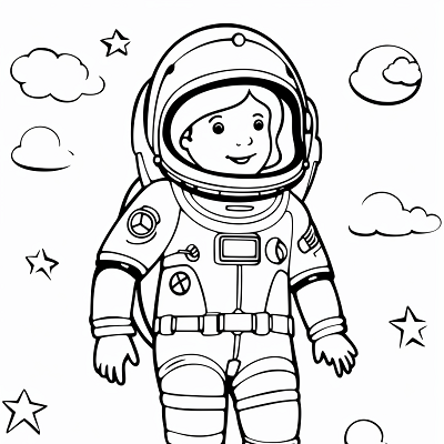 Image For Post Brave Space Explorer Girl - Printable Coloring Page