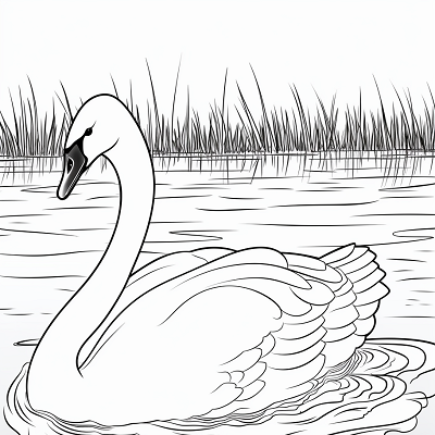 Image For Post | A swan gracefully swimming in a pond; simple lines with no intricate details.printable coloring page, black and white, free download - [Bird Coloring Pages ](https://hero.page/coloring/bird-coloring-pages-free-printable-creative-sheets)