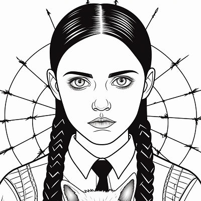 Image For Post Wednesday Addams and her Pet Spider - Wallpaper