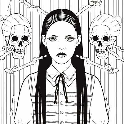Image For Post Edgy Wednesday Addams Detailed Attire - Wallpaper