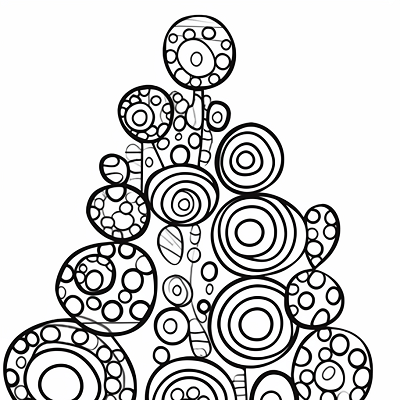Image For Post Christmas Tree Spherical Abstraction - Printable Coloring Page