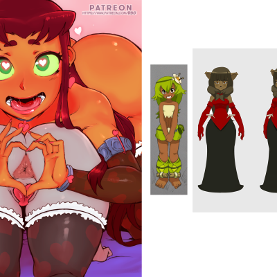 Image For Post | Requesting the image on the left with Miranda as Raven and Amalia as Starfire. But with Amalia barely being able to do the heart thing with her hands on account of Miranda's huge gigantic fat ass.