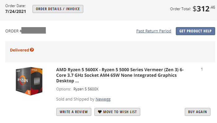 [CPU] AMD Ryzen 5 5600X - $99.99 with promo code ( $105.99 - $6.00 ...