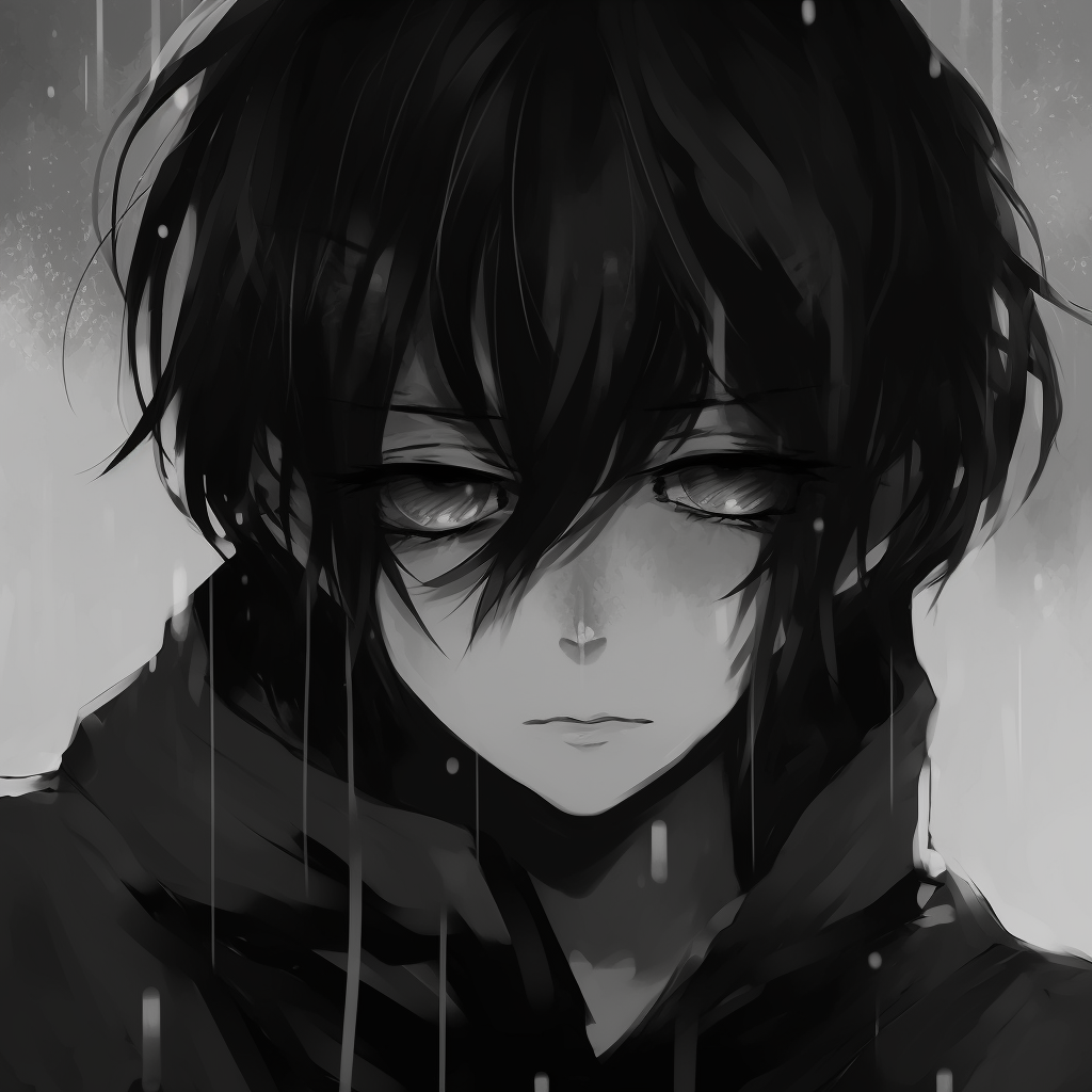 Mysterious Anime Boy in Black and White - eminent black and white anime ...