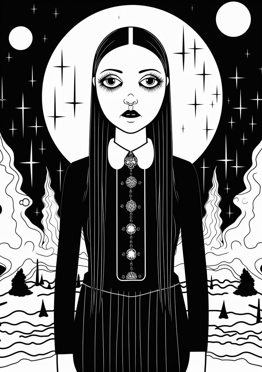 Mystical Wednesday Addams Ethereal Beauty - Wallpaper - Image Chest ...